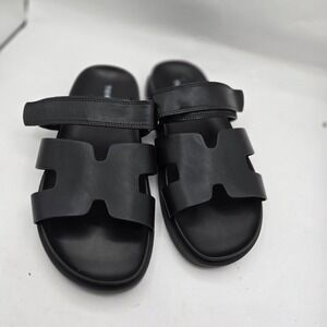 TORRID  10.5 WW WIDE BLACK  Adjustable H-Band Footbed Slide Slip on Sandal shoes